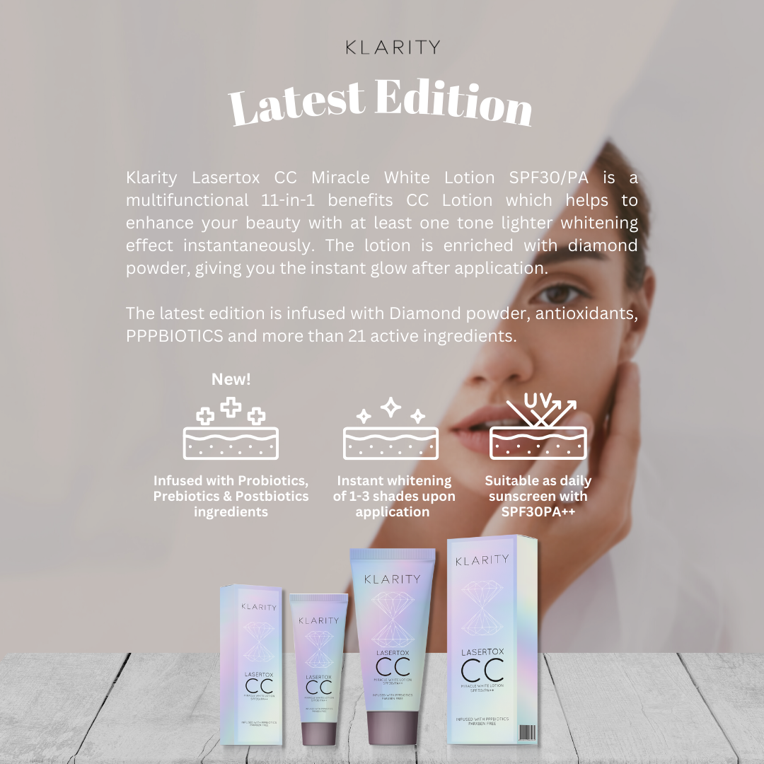 KLARITY LaserTox CC Miracle White Lotion SPF30 PA++ 30ML with PPPbiotics